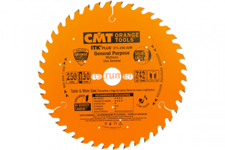 Диск пильный по дереву (250х30х2,4/1,6 мм; Z42) CMT 271.250.42M