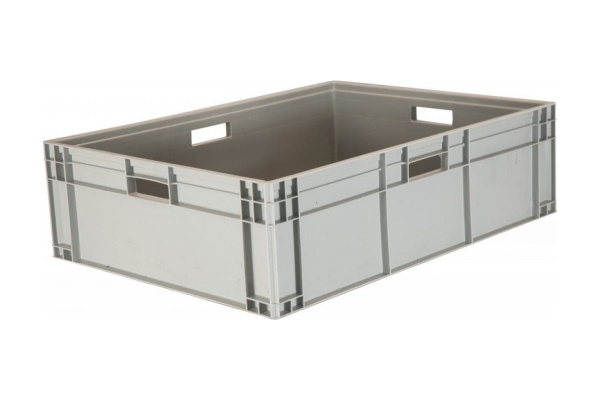 Ящик Тара.ру п/п 800х600х230 сплошной, с ручками, дно с усилением, серый B-8622