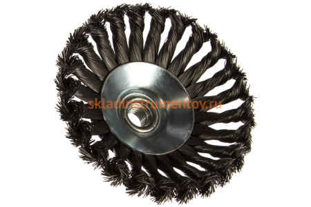 Кордщетка радиальная с наклоном витая (125 мм; М14) ПРАКТИКА 032-508