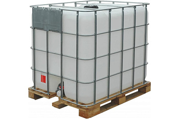 Емкость с краном на деревянном поддоне ТАРА п/э, куб.1000л, белая 01185