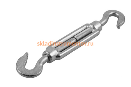 Талреп ЗУБР DIN 1480, крюк-крюк, М6, кованая натяжная муфта, оцинкованный 30436-06 Талреп ЗУБР DIN 1480, крюк-крюк, М6, кованая натяжная муфта, оцинкованный 30436-06