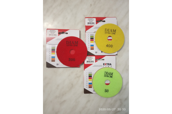 Круг алмазный гибкий шлифовальный Extra Line (100х3 мм; мокрая полировка; №200) Diam 000512