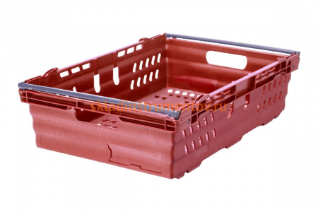 Ящик Тара.ру п/э 600х400х167 со складываемыми ручками, красный 19282
