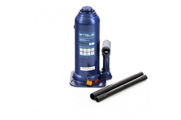 Гидравлический бутылочный домкрат 8 т, h подъема 222-447 мм STELS 51165