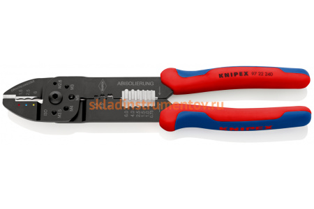 Пресс-клещи для резки и зачистки кабеля KNIPEX 3 гнезда KN-9722240SB
