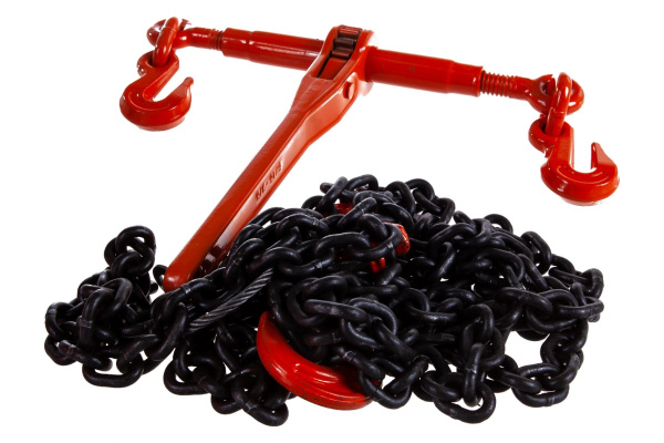 Крепежная цепь с двумя крюками и стяжным механизмом (8т, 5м, 8 класс) СТРОП-ПРО SP04528
