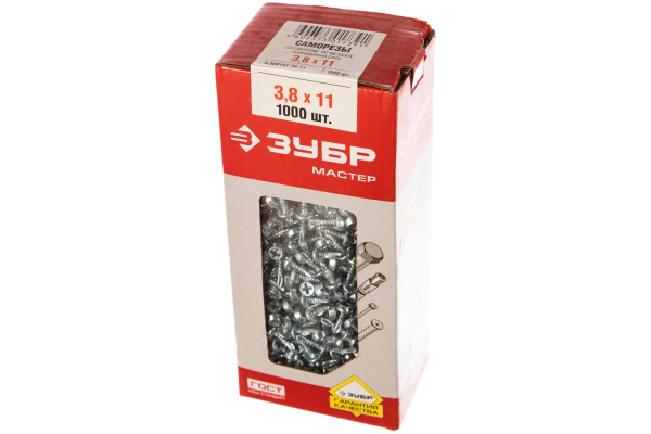 Саморезы со сверлом по листовому металлу 1000 шт. (3,8х11 мм; PH2; ТФ1) ЗУБР 4-300151-38-11