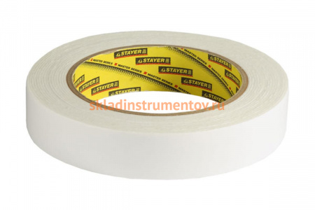 Лента PROFI клейкая двусторонняя, на вспененной основе (5 м; 19 мм; белая) STAYER 12231-19-05