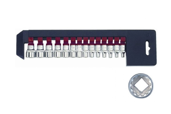 Набор универсальных коротких головок 1/4", Spline, 3,2-14 мм, 14 шт. FORCE 2144Q