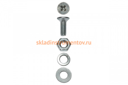 Винт 7 шт. в комплекте с гайкой; шайбой; шайбой пружинной (M6х50 мм; ТФ6) Зубр 4-303456-06-050