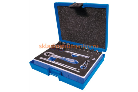 Набор шестигранных торцевых головок с принадлежностями KING TONY 1/4" 4-14 мм 17 предметов 2516MRV03