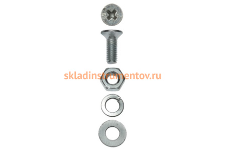 Винт 7 шт. в комплекте с гайкой; шайбой; шайбой пружинной (M6х50 мм; ТФ6) Зубр 4-303456-06-050