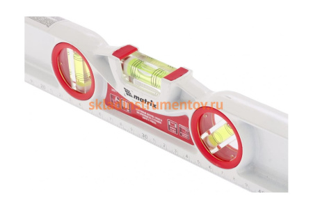 Алюминиевый литой фрезерованный уровень MATRIX 3 глазка, две ударные площадки, 600 мм 34911