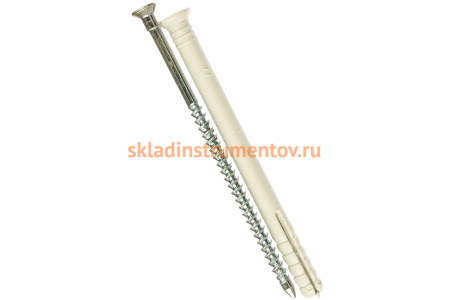 Дюбель-гвоздь нейлоновый с потайным бортиком 50 шт. (8х100 мм; ТФ5) Зубр 4-301375-08-100