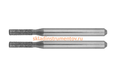 Алмазные мини-шарошки Зубр диаметр 2.3x10x3.2мм длина 38 мм 2 шт. 35921