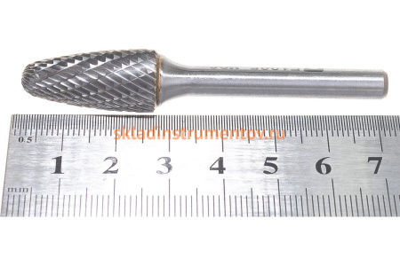 Борфреза твердосплавная гиперболическая со сферическим торцом (12х25 мм; хвостовик 6 мм) ПНЕВМО-ТРЕЙД F1225-M06