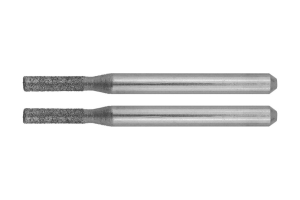 Алмазные мини-шарошки Зубр диаметр 2.3x10x3.2мм длина 38 мм 2 шт. 35921