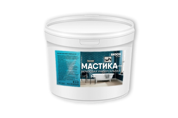 Универсальная акриловая мастика Бизон 8 кг 904308