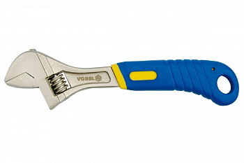 Разводной ключ VOREL резиновая ручка, 250мм 54043