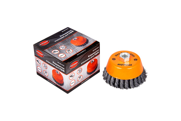 Стальная чашеобразная кордщетка  для УШМ 100 мм грубая AV Steel AV-841410