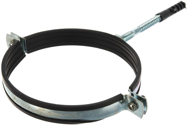 Сантехнический хомут для труб СИБРТЕХ 135-143, резиновый уплотнитель, шпилька+дюбель, 1 шт. 48174