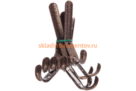 Крючок-вешалка СИБРТЕХ №4, антик медь, 10шт. 91597