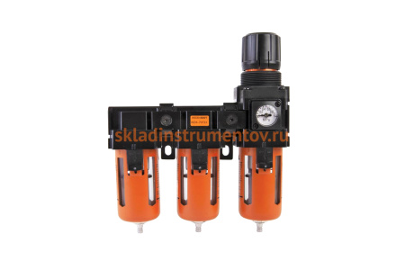 Модульная группа с тремя влаго-маслоотделителями и регулятором давления WIEDERKRAFT WDK-70733