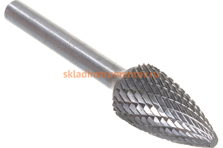 Борфреза твердосплавная гиперболическая с точечным торцом с двойной насечкой (14х25 мм; хвостовик 6 мм) ПНЕВМО-ТРЕЙД G1425-M06