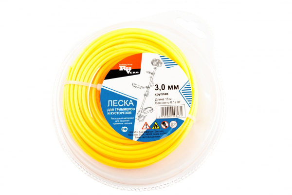 Леска для триммера 3,0 мм, 15 м, круглая REDVERG 5014471