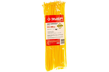 Нейлоновый хомут Зубр МАСТЕР желтый, 3,6 мм x 300 мм, 100 шт 309050-36-300