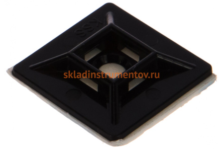 Самоклеющаяся площадка Haupa черная до 4.8 мм 28x28 мм клейкая основа 3M 100 шт. 262163