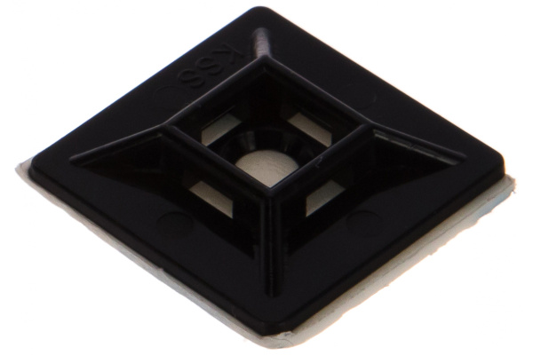 Самоклеющаяся площадка Haupa черная до 4.8 мм 28x28 мм клейкая основа 3M 100 шт. 262163