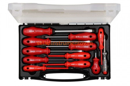 Набор отверток SL/PZ/PH, ударная отвертка, отвертка SL/PH VDE, отвертка тестер сети в кейсе, 12 Felo 20011496