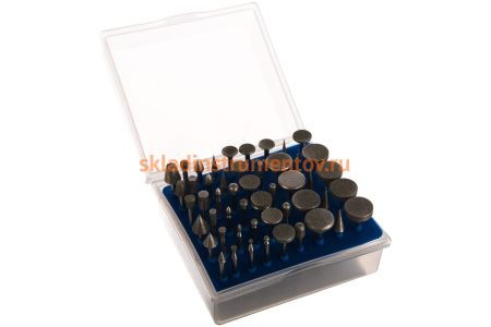 Набор мини-насадок с алмазным напылением ПРОФЕССИОНАЛ в пластиковом боксе (Р 180; хвостовик 3 мм; 50 предметов) Зубр 33383-H50