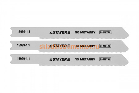 Пилки по металлу для электролобзика STAYER Bi-Metall US-хвост 15999-1.1 3 шт.