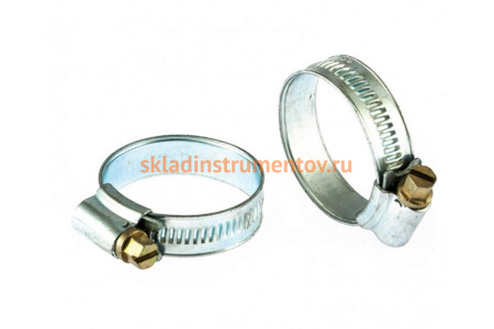 Металлические, червячные хомуты СИБРТЕХ 25-38мм, ширина 12мм, английский тип, W1, 2шт 47668