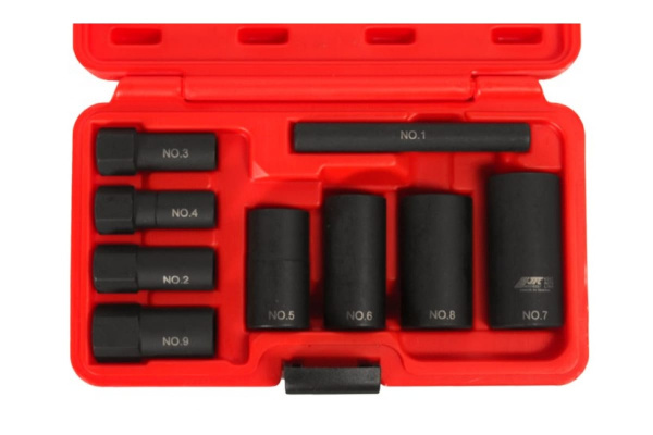Набор головок для снятия секреток 1/2" GM, FORD, CHRYSLER в кейсе (9 предметов) JTC 4297