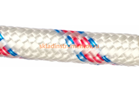 Плетеный 24-прядный полипропиленовый фал с сердечником 12мм, бухта 100м, 1000кгс СИБРТЕХ Россия 93968