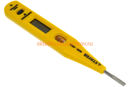 Цифровой тестер напряжения со световым индикатором 12-220В, 125мм STAYER MASTER 45290