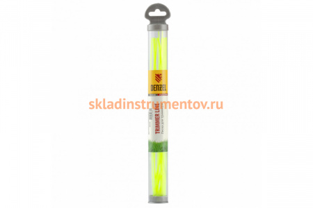 Леска для триммера круглая нарезанная 2,4 мм х 30 см 20 шт тубус FLEX DENZEL 96105