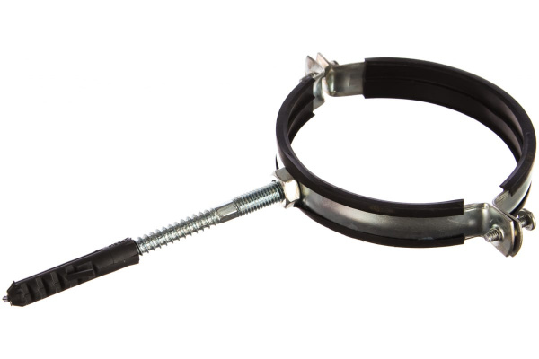 Сантехнический хомут СИБРТЕХ д/труб 110-116 4", резин, упл шпилька+дюбель 48173