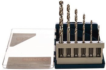 Набор сверл «ЭКСПЕРТ» по металлу 6 шт. (2-8 мм; Р6М5; 1/4") Зубр 29623-H6