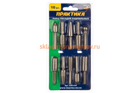 Набор шарошек стальных по дереву ПРАКТИКА 648-434