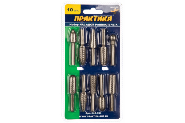 Набор шарошек стальных по дереву ПРАКТИКА 648-434