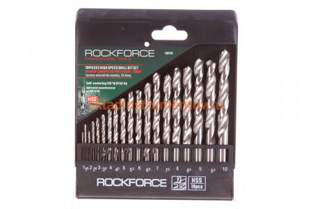 Набор сверл по металлу HSS 19 предметов Rockforce RF-DBS19