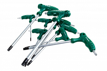 Комплект угловых двухсторонних ключей Jonnesway TORX H10MT09S