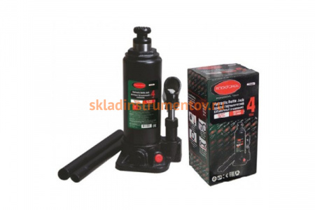 Домкрат ROCKFORCE гидравлический бутылочный с клапаном 4т высота подъема 194-372мм RF-T90404
