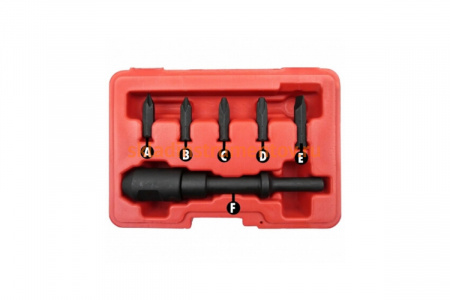 Ударная отвертка для пневмомолотка СТАНКОИМПОРТ набор 6 предметов KA-5346
