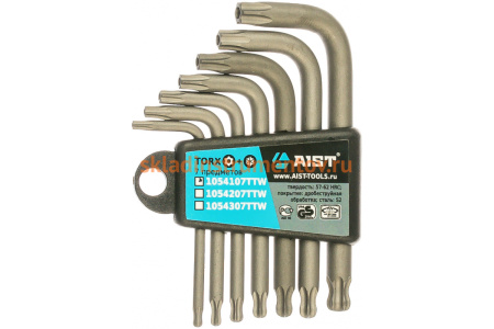 Набор Г-образных ключей TORX с отверстием под штифт 7 предметов AIST 1054107TTW 00-00017266