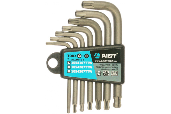 Набор Г-образных ключей TORX с отверстием под штифт 7 предметов AIST 1054107TTW 00-00017266